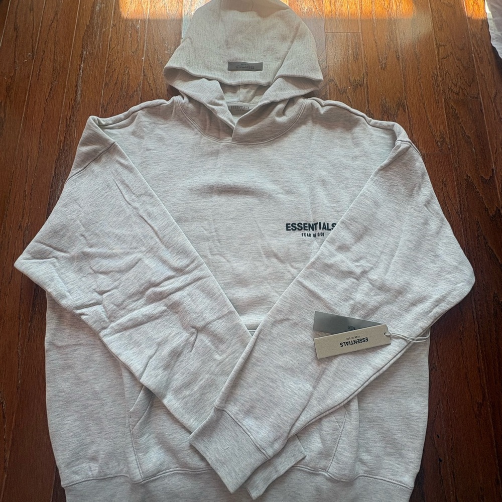 Essentials Heather Light Gray Pullover Hoodie